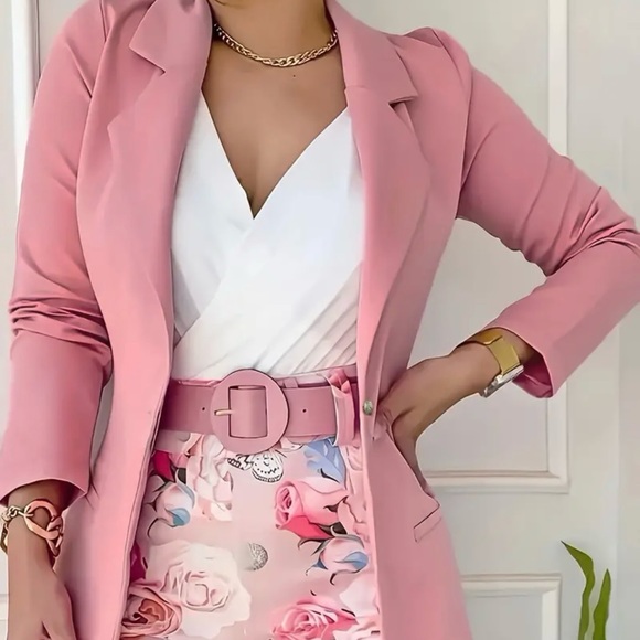 New! Soft Pink Lapel Blazer - Picture 4 of 6